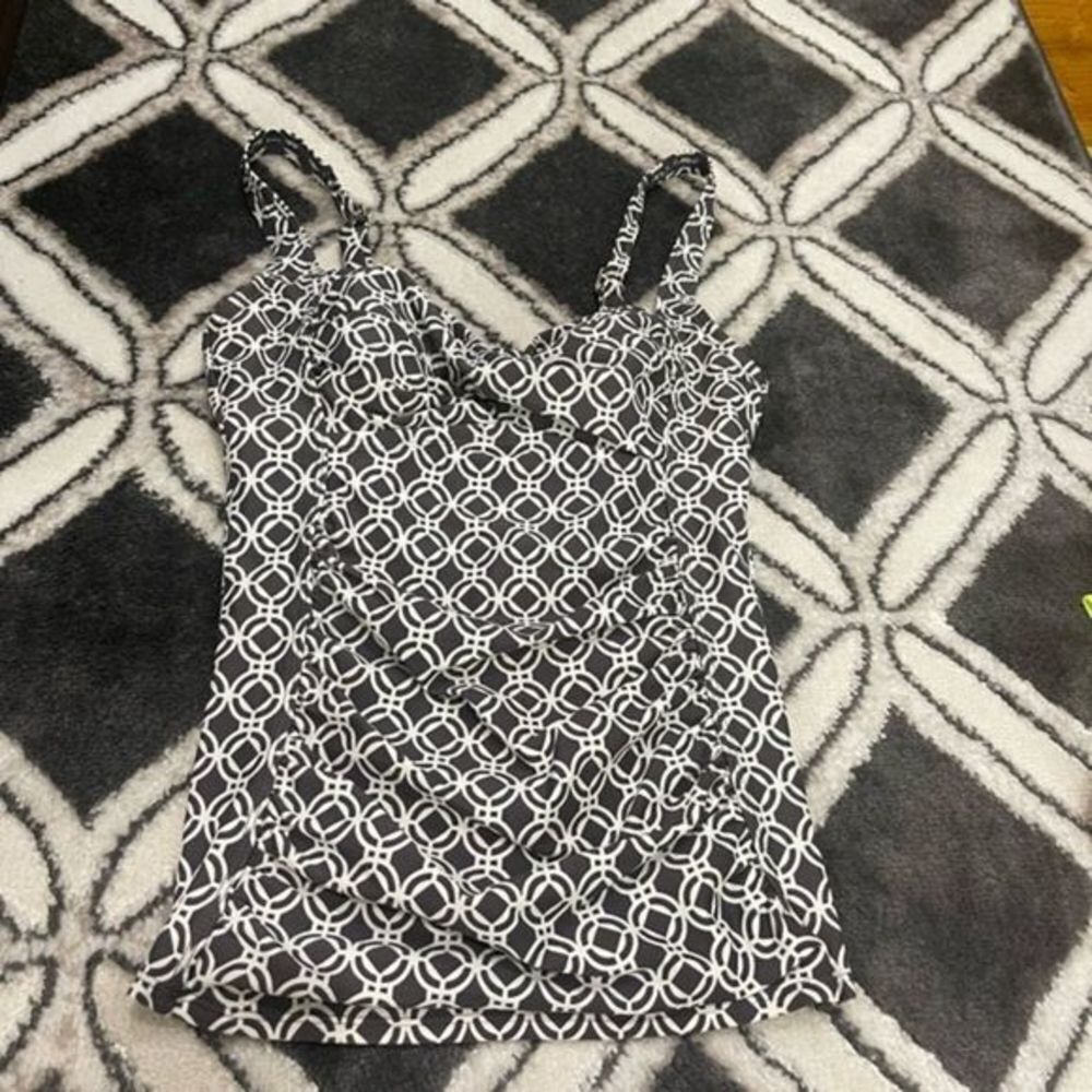 COPY - MERONA Bathing Suit Top Gray And White Small Size